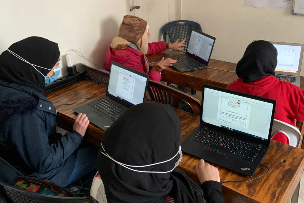 Students at Alsama/tech in Shatila